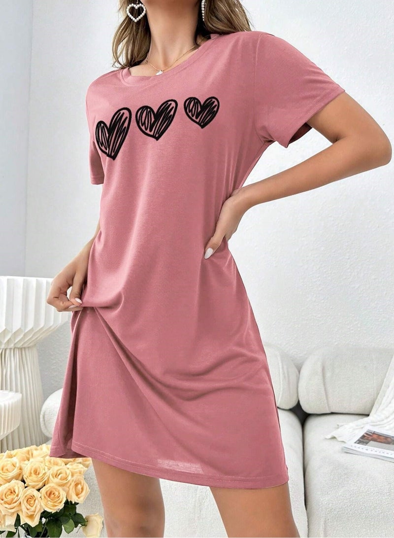 Mesery Mesery Sleepshirt Cotton Short Sleeves Printed  - Image 3