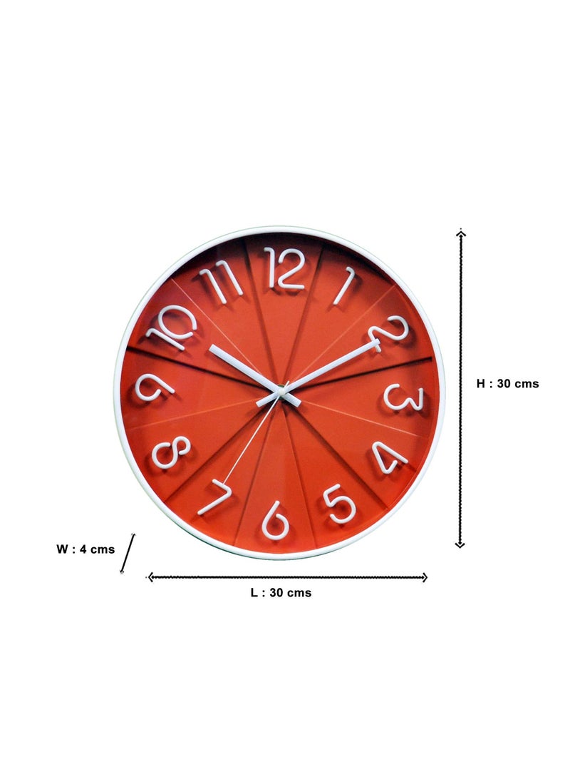 EZ Life - EZ Life Cheers Wall Clock - Living & Home Room Décor, White Rim & Orange - Home and Office Décor - Wall Mounted Clock - Pack of 1 - Image 1