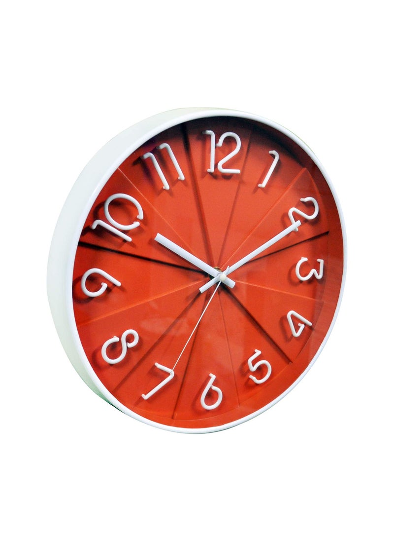 EZ Life - EZ Life Cheers Wall Clock - Living & Home Room Décor, White Rim & Orange - Home and Office Décor - Wall Mounted Clock - Pack of 1 - Image 1