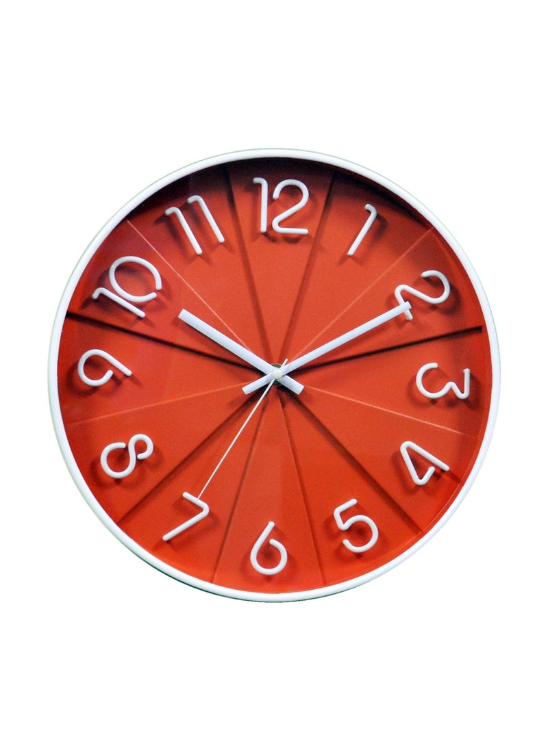 EZ Life - EZ Life Cheers Wall Clock - Living & Home Room Décor, White Rim & Orange - Home and Office Décor - Wall Mounted Clock - Pack of 1 - Image 1