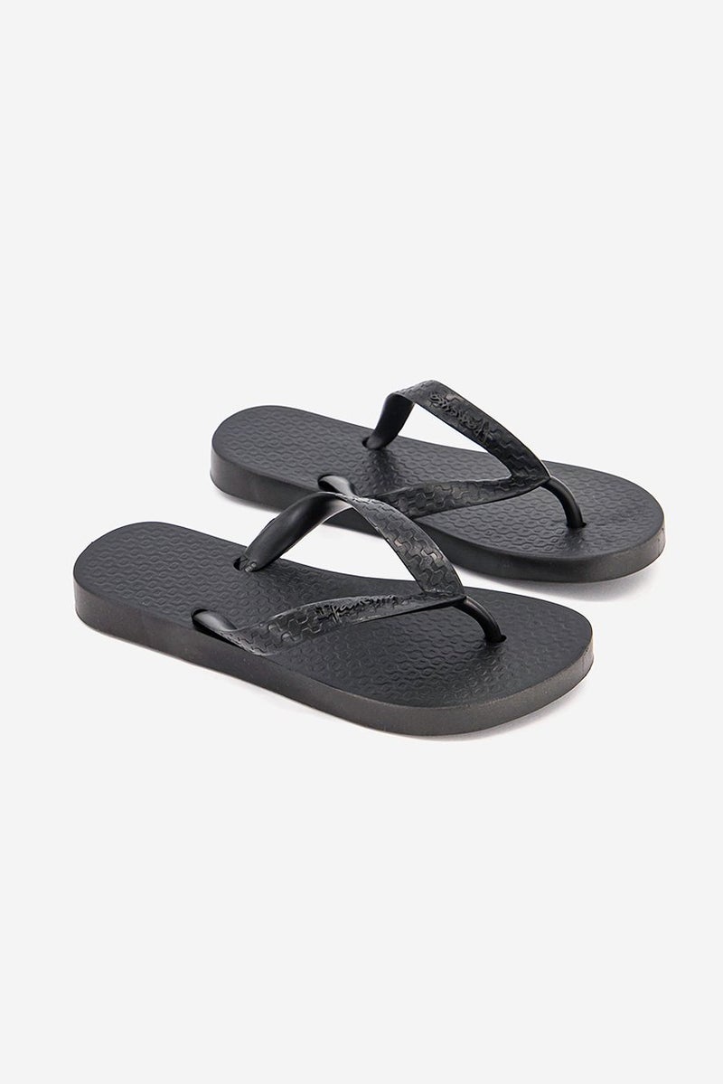 Ipanema Kid Boys Brand Logo Strap Textured Footbed Slippers, Black  - Image 1
