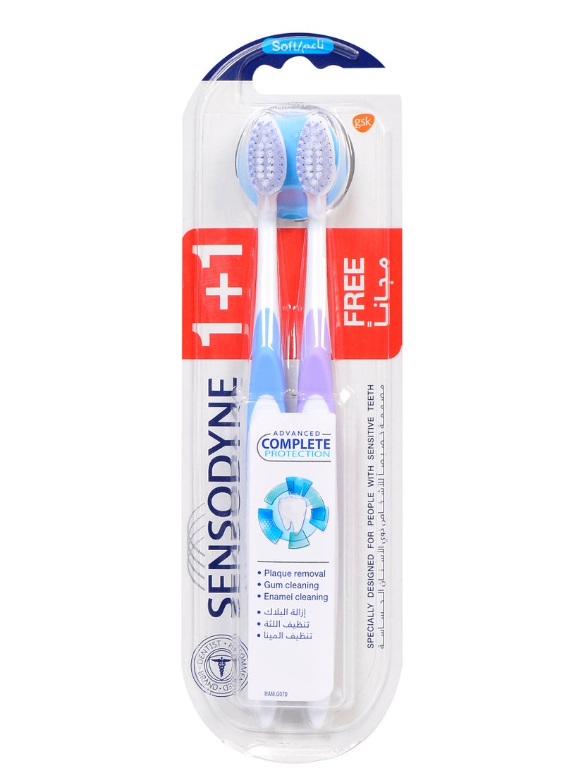 Sensodyne Sensodyne Advanced Complete Protection Soft 1+1Toothbrush,Multicolor 