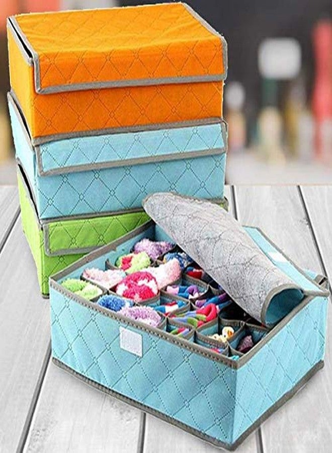 Orcoa24 Grids Household Underwear Bras Socks Storage Box Drawer Closet Organizer Space Saver Bags. (Random Colours) - Image 1