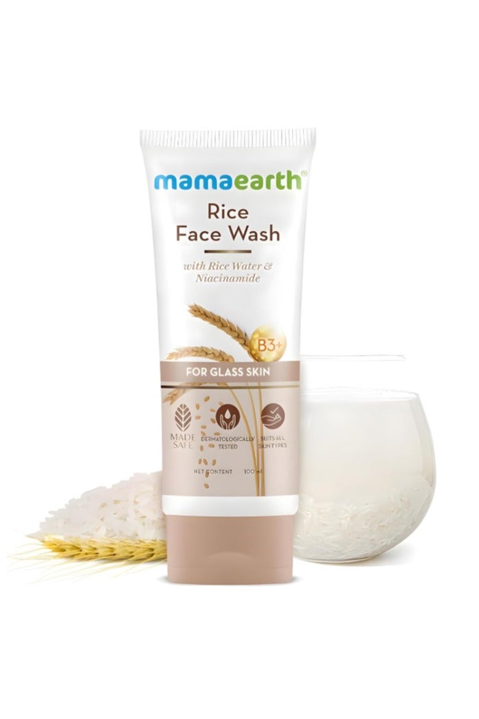 Mamaearth Rice Face Wash With Rice Water and Niacinamide For Glass Skin - 100 Ml