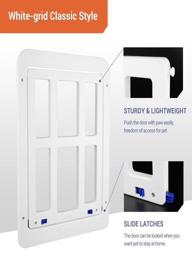 PETLESO Dog Door for Screen Door, Small Pet Door for Small Dogs Cats, 8.3" x 10.3" Magnetic Flap with Lockable Insert, Sliding Screen Door Compatible, White S - Image 3