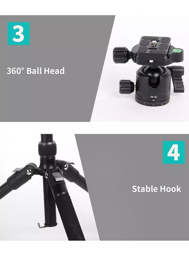 Jmary 2-IN-1 Monopod tripod 360°Rotation Ball Head with Stable Hook Professional Tripod Stand for Tablet Mobile DSLR camera Action camera (KT-325+NB30) - Image 5
