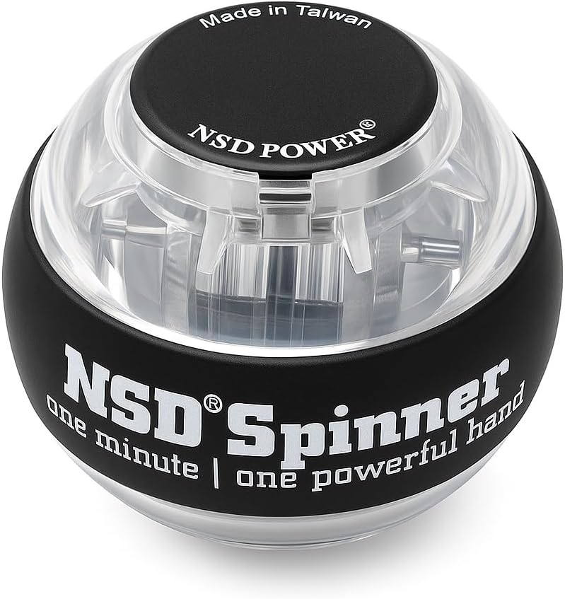 NSD Essential Crystal Spinner Gyro Ball | Grip Strengthener for Forearms, Wrist & Hands | String Start Design, Up to 18,000 RPM | Portable Wrist Trainer & Workout Equipment | Ideal for Desk Workers, Athletes & Musicians - Image 1