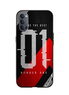 Protective Case Cover For Oppo Reno4 Number One Design Multicolour