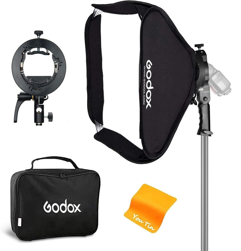 Godox Softbox 32"x32" with S2 S-Type Speedlite Bracket, Bowens Mount Soft Box Kit for Godox V1 AD400Pro AD200Pro AD200 V860II TT685II TT600 TT350 - Image 1