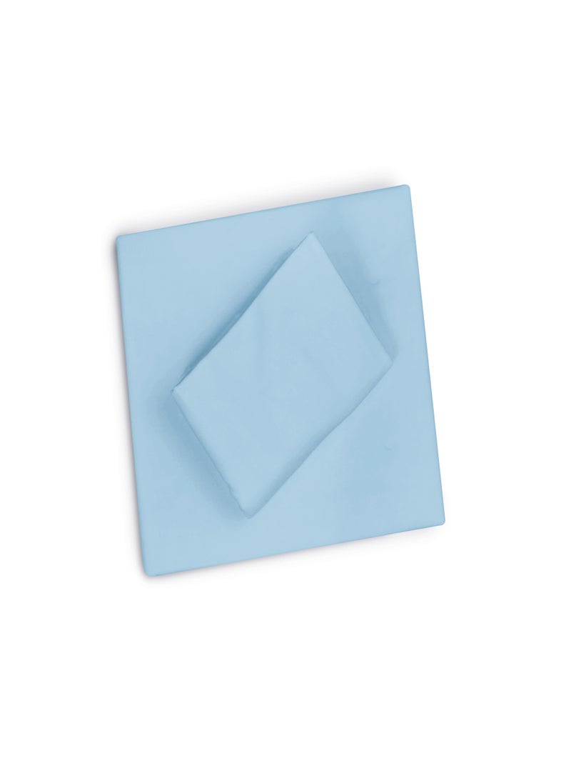 Raymond Raymond Home Single Sheet 120 Thread Count Luxirious Mercerised 100% Cotton Bedding Solid Pre Shrunk Percale Finish Bed Linen 2 Bedsheet and 2 Pillow Case - Sky Blue (152 * 229 CM)  - Image 2