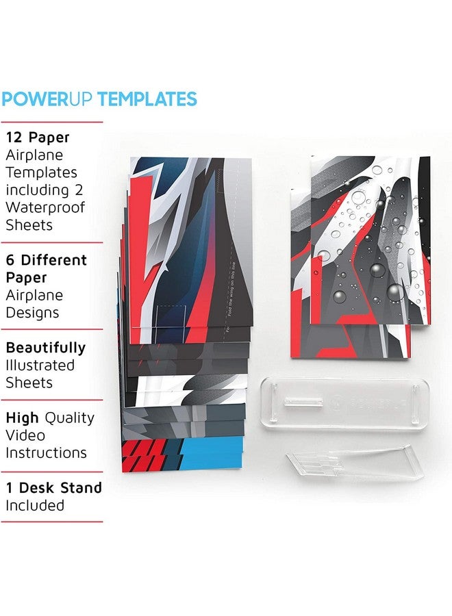 PowerUp Paper Airplane Templates Models 12 Paper Airplane Templates For The 2.0 3.0 & 4.0. Includes Color Templates & Display Stand Models. For Hobbyists And Tinkerers  - Image 3