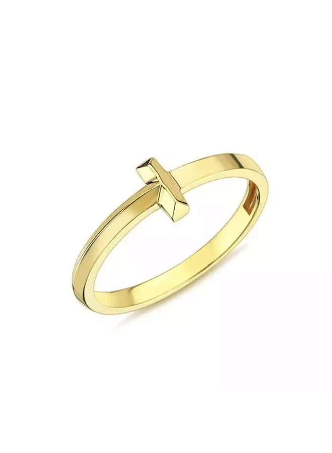 روبي آرت الذهب خاتم نسائي من الذهب الخالص عيار 18 قيراطًا، بلمسة نهائية فاخرة وتصميم أنيق، وزنه 1.66 جرام. - Image 1