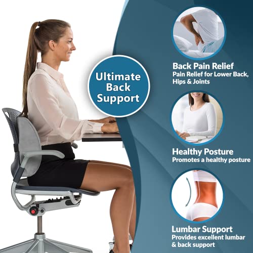ComfiLife Lumbar Support Back Pillow Office Chair and Car Seat Cushion - Memory Foam with Adjustable Strap and Breathable 3D Mesh - Image 5