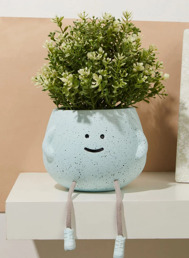 Typo Speckle Rope Legs Midi Shaped Planter