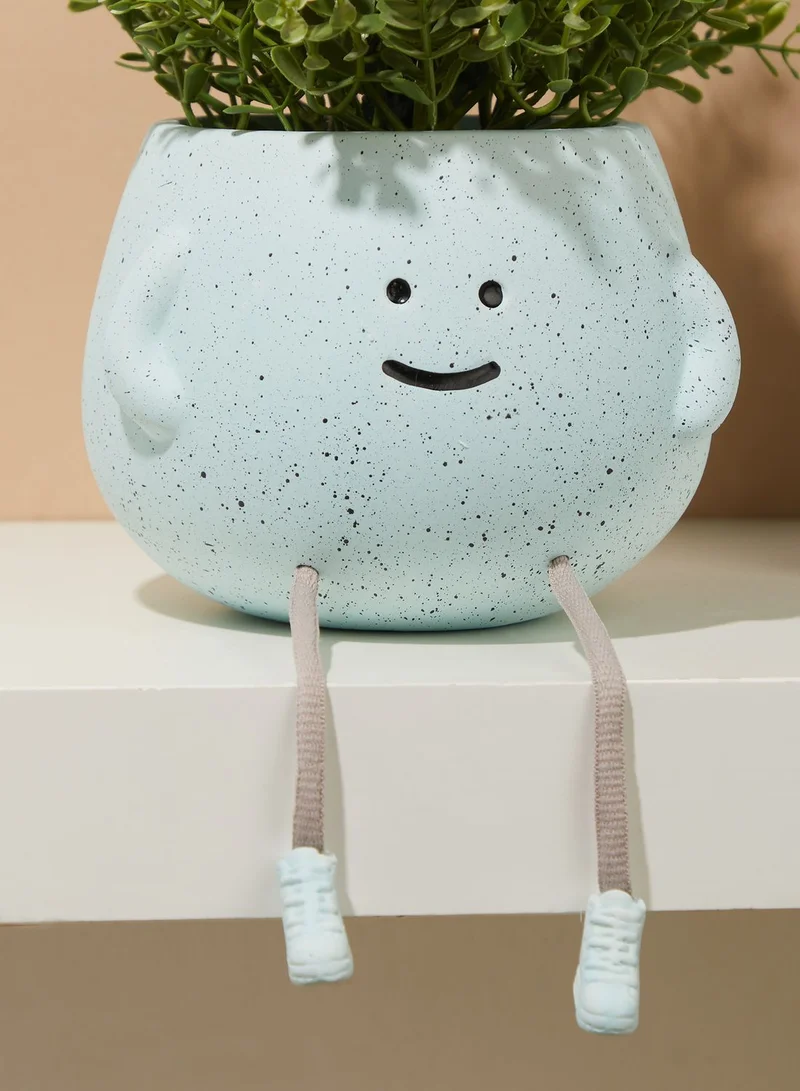 Typo Speckle Rope Legs Midi Shaped Planter