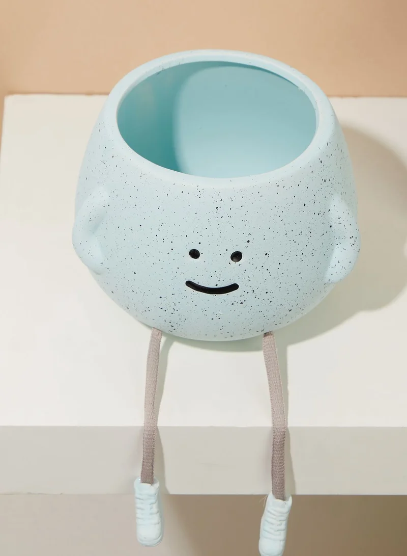 Typo Speckle Rope Legs Midi Shaped Planter