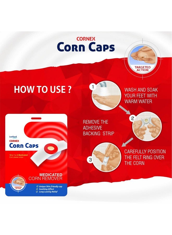 Leeford Cornex Corn Caps 40 Strips - Medicated Plaster Bandage Skin Friendly Cap |Soothing Effect, Helps For Fast, Effective And Easy To Deep Foot Corn Remover - Image 5