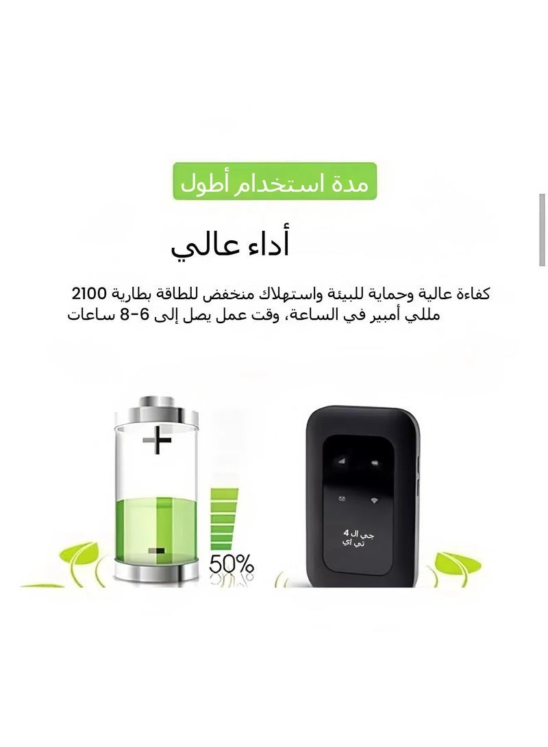 4G LTE wireless adapter for all 4G 5G SIM networks Plug and play 4G data card with speeds up to 150Mbps and 2100mAh rechargeable battery WiFi hotspot - Image 3