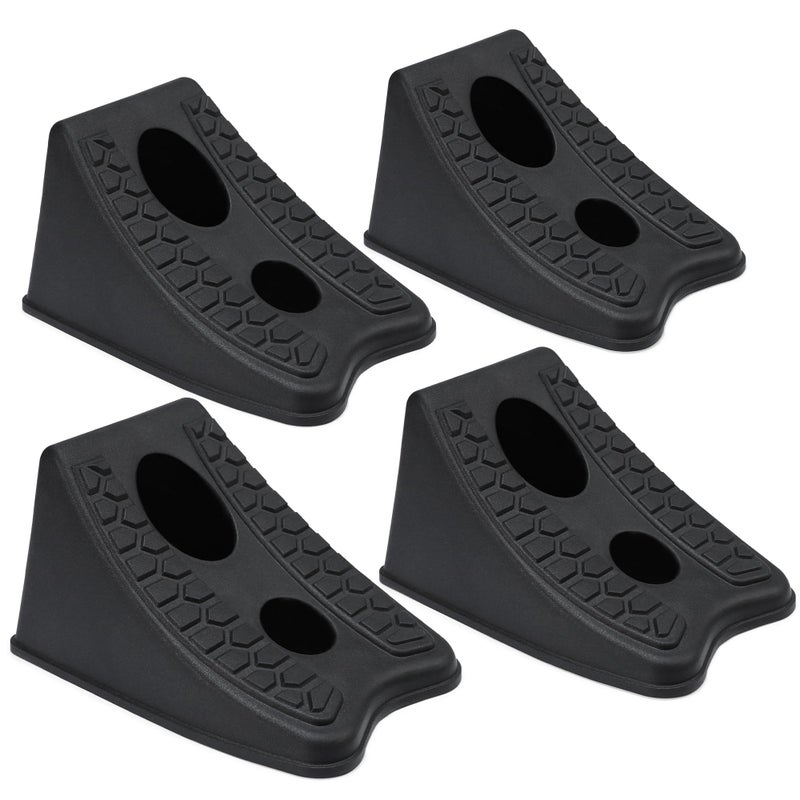 TONDA Wheel Chocks Heavy Duty Wheel Wedge for Car Travel Trailer RV 84747 4 Pack Black