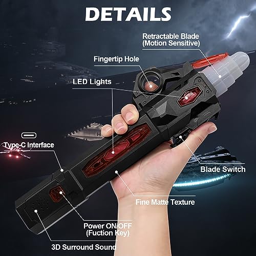 ANNDOFY Light Up Saber for Kids Dual Light Sword RGB 7 Colors Changeable with 3 Modes FX Sound Expandable Light Swords Set for Galaxy War Fighter Warriors Dress Up Parties Gifts for Childrens Day - Image 5