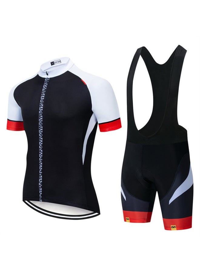 Mavic Cycling Suit Short Sleeve Suit Men Mountain Bike Summer Bicycle Men's Top Strap Shorts