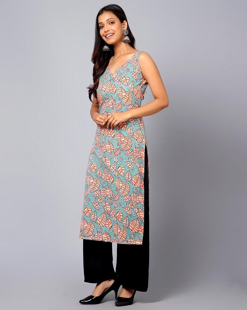 PATLANI Women's Crepe Full Stitched Kurti. Peach - Image 3