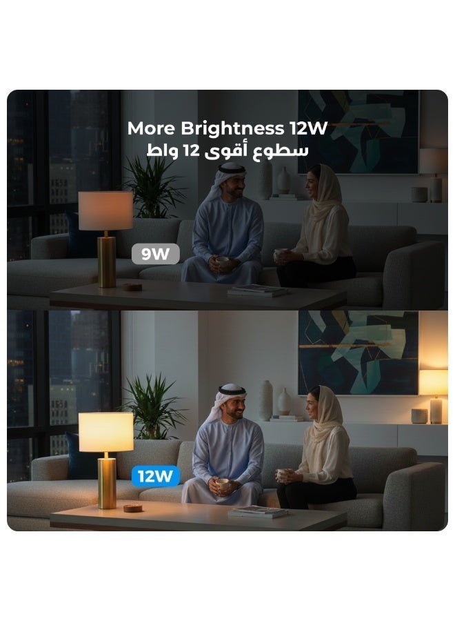 لوميف لمبات ذكية تدعم اليكسا و جوجل هوم  من لوميف تعمل بقوة 12 واط -إضاءة ليد ذكية E27 ,تعمل بالواي فاي RGB WW /WC    ,  16مليون لون قابلة للتعتيم .1100 لومن , 2 قطعة   تعمل بدون hub - Image 3
