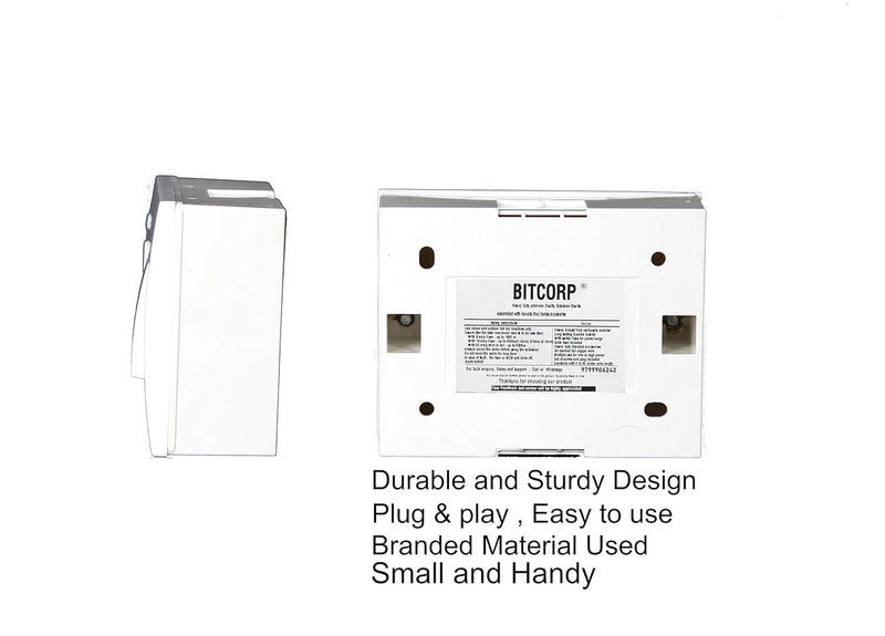 BITCORP Bitcorp Extension Board Heavy Duty Box 6A 16A 20A with Thermal Protection 1 Way Socket 1 Switch 2500W Surge Protection with 4 Meter Long Cable Cord Wall Mount White  - Image 3