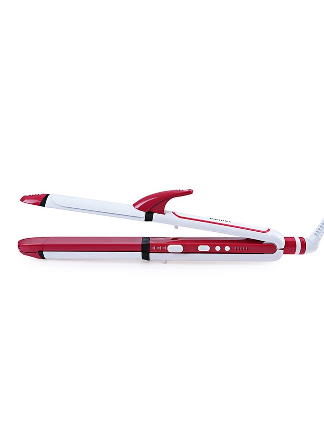 Kemei Multi Function 3 In 1 Ceramic Straighter KM-1213 Pink/White - Image 3