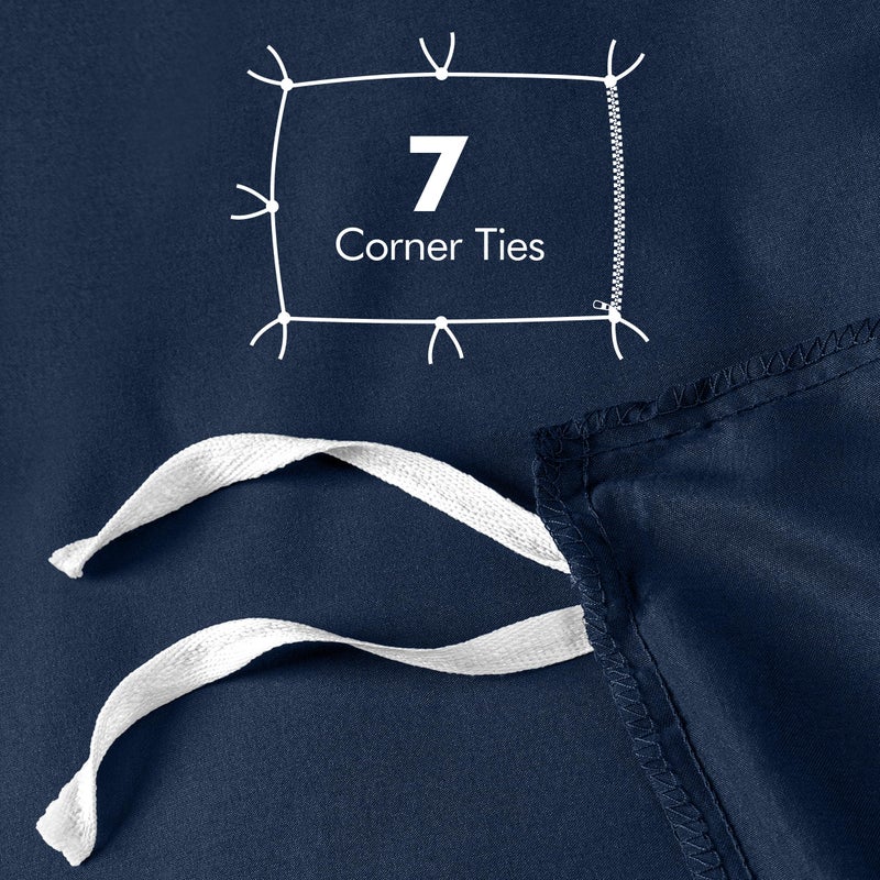 Utopia Bedding Duvet Cover Queen Size - 3 Piece with Zipper Closure - 1 Comforter Cover 90X90 Inches & 2 Pillow Shams 20X26 Inches (Navy) Comforter Not Included - Image 5