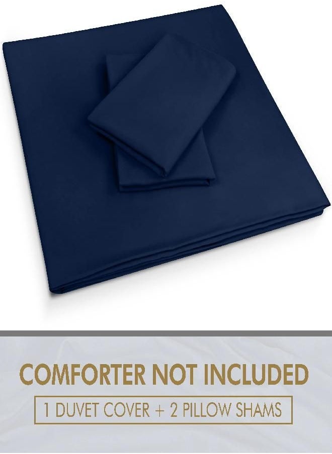 Utopia Bedding - Utopia Bedding Duvet Cover Queen Size Set - 1 Duvet Cover with 2 Pillow Shams - 3 Pieces Comforter Cover with Zipper Closure - Ultra Soft Brushed Microfiber, 90 X 90 Inches (Queen, Navy) - Image 1