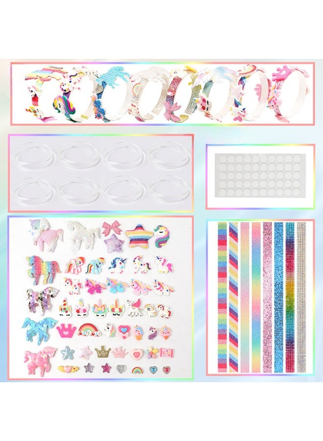 Capstro Glitter Bracelet Kit Unicorn Edition – 8 DIY Unicorn Bracelets with Rainbow Charms, Stars, Glitter Beads & Colorful Pendants – Creative Arts & Crafts Jewelry Kit Gift for Girls Age 5+ - Image 4