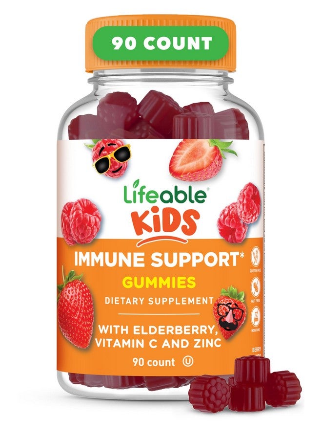 Lifeable Kids Immune Support Gummies | Elderberry Vitamin C and Zinc | Great Tasting Immune Support Supplement Elderberry Gummies for Kids | Kids Elderberry Gummies for Boys, Girls | 90 Gummies - Image 1