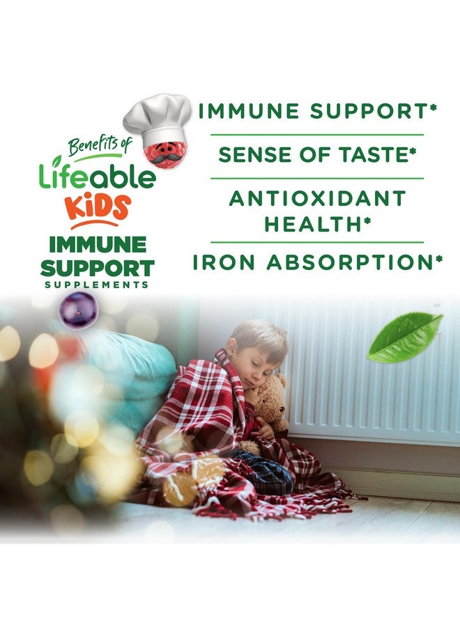 Lifeable Kids Immune Support Gummies | Elderberry Vitamin C and Zinc | Great Tasting Immune Support Supplement Elderberry Gummies for Kids | Kids Elderberry Gummies for Boys, Girls | 90 Gummies - Image 3