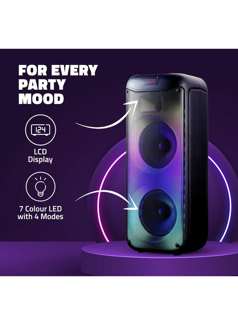 ASD-598 بيغ دادي مكبر صوت محمول لاسلكي مع ميكروفون لاسلكي، سائق 8x2 بوصة، وظيفة TWS، ضوء RGB، بطارية 2400 مللي أمبير، مكبر صوت 30 واط × 2، ASD-598 بيغ دادي مكبر صوت بلوتوث محمول مع ميكروفون | 30 واط × 2 خرج | سائق 8x2 بوصة | TWS، ضوء RGB، FM، USB، بطاقة TF | بطارية 2400 مللي أمبير | تعزيز الجهير | نطاق 10 متر - Image 5