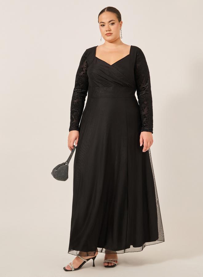 ستايلي فستان ماكسي بأكمام دانتيل - Image 1