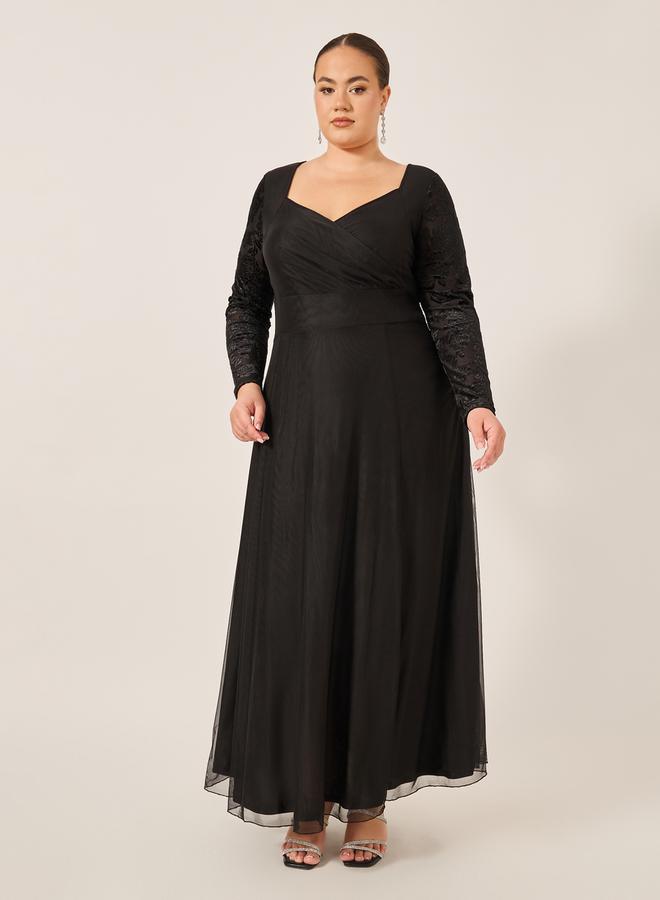 ستايلي فستان ماكسي بأكمام دانتيل - Image 2