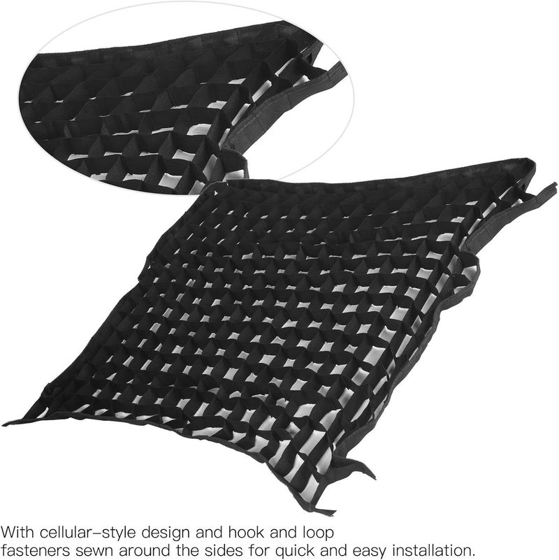 شبكة خلايا صندوق إضاءة 80x80 سم، معدل ضوء النايلون مع مثبتات الفيلكرو - التحكم في الإضاءة الاتجاهية، سهلة التركيب للتصوير الفوتوغرافي - Image 3