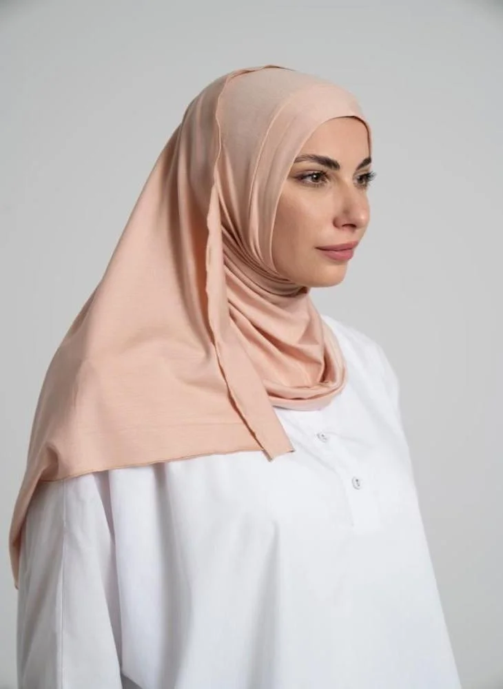 أيلا فاشون حجاب قطن مخيط جاهز - Apricot