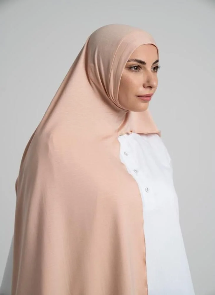 أيلا فاشون حجاب قطن مخيط جاهز - Apricot