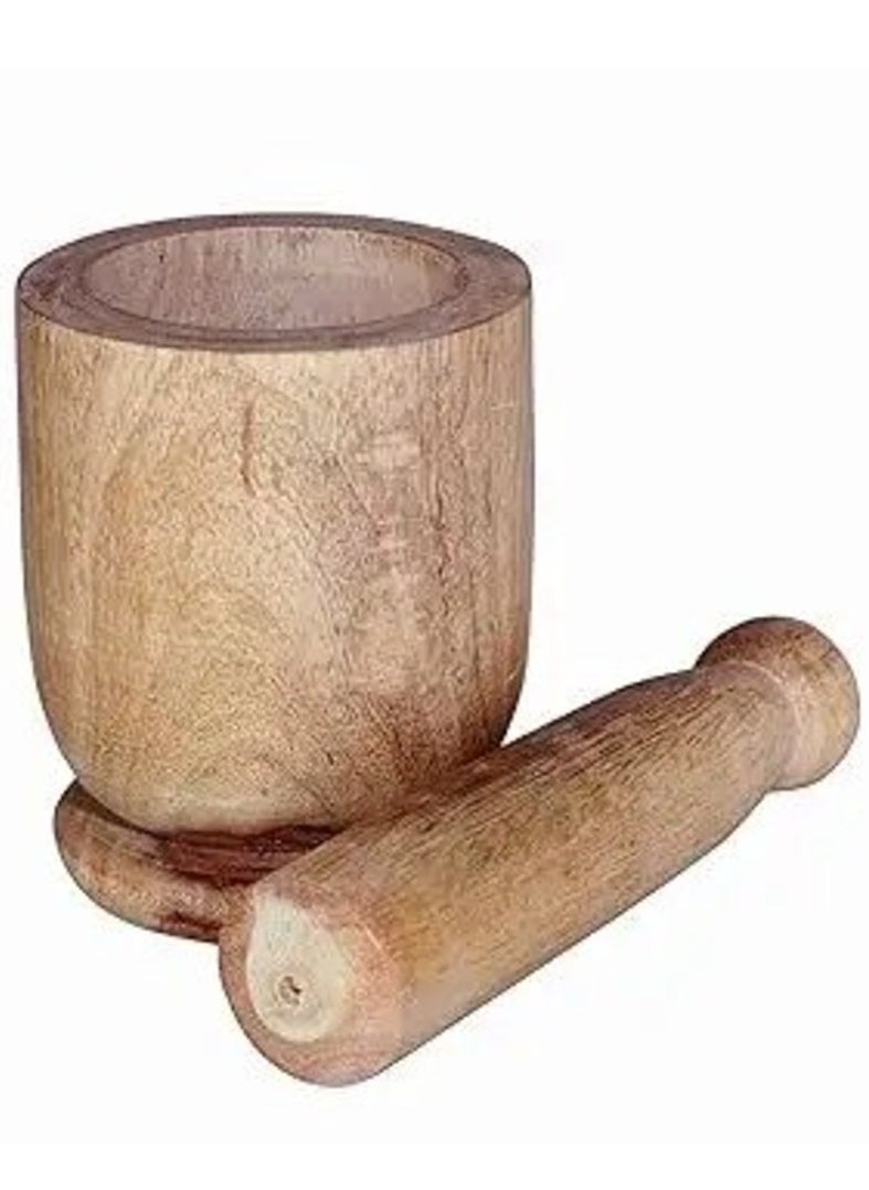 Generic - Wood Mortar and Pestle Perfect for Grinder for Herbs Garlic Walnut Spices - Image 1
