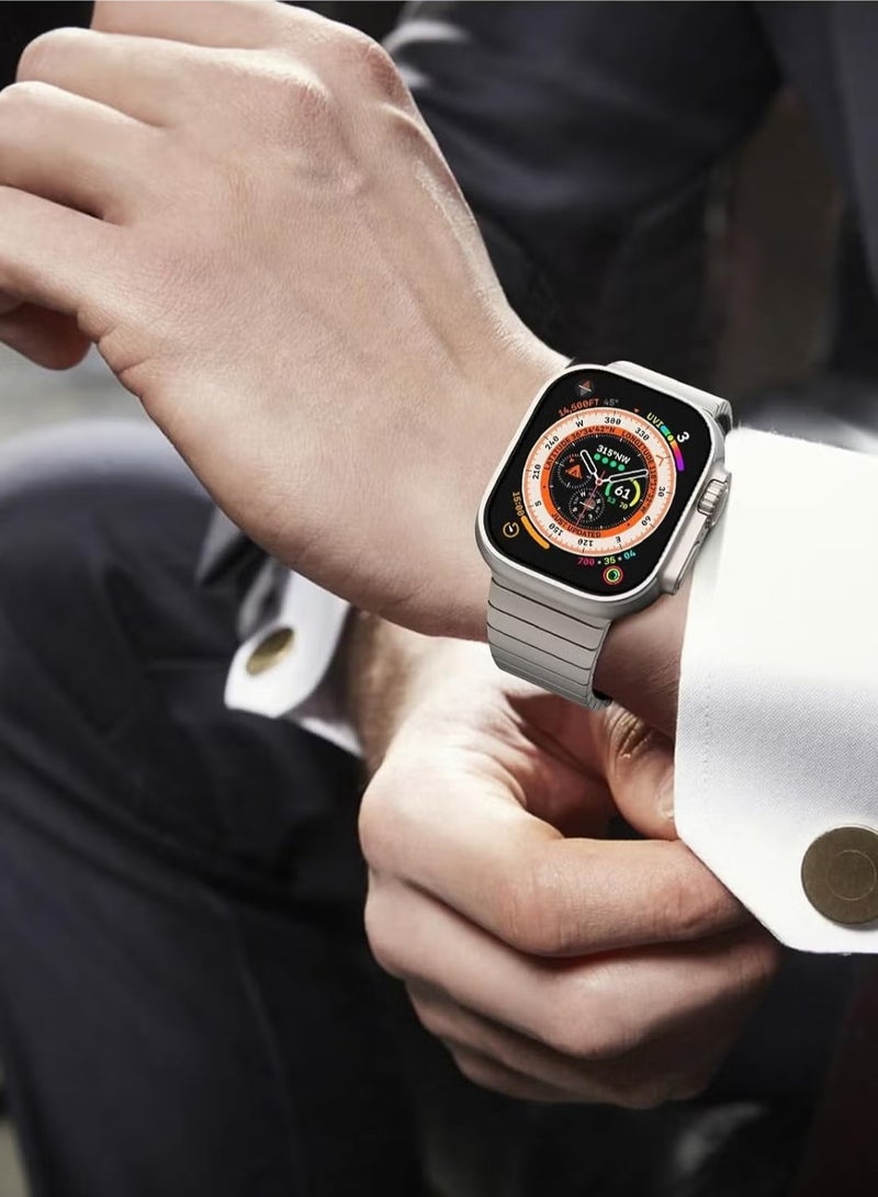 أوشن متوافقة مع أبل ووتش الترا الفرقة 49 ملم 45 ملم 44 ملم 42 ملم 41 ملم 40 ملم 38 ملم، الرجال والنساء الفولاذ المقاوم للصدأ الفرقة ل Ultra 2 iWatch Series (باللغة الإنجليزية) ص/8/7/6/5/4/3/2/1. - Image 4