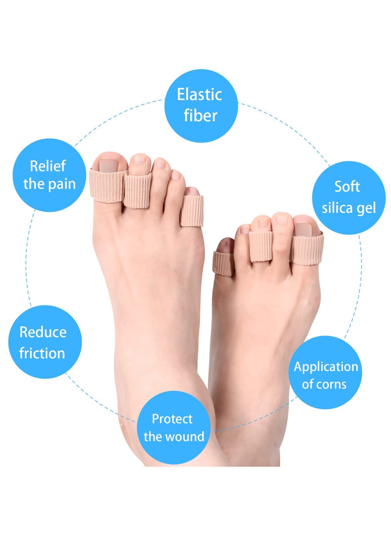 KHAJUL 24 PCS Toe Tubes, 2.5cm Toe Cushion Tube Corn Pads for Toes Sleeves, 3 Size Soft Gel Protectors for Cushions, Corns, Blisters, Calluses, Toes and Fingers  (Brown)  - Image 4