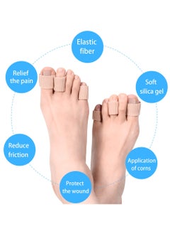 KHAJUL 24 PCS Toe Tubes, 2.5cm Toe Cushion Tube Corn Pads for Toes Sleeves, 3 Size Soft Gel Protectors for Cushions, Corns, Blisters, Calluses, Toes and Fingers  (Brown)  - Image 4