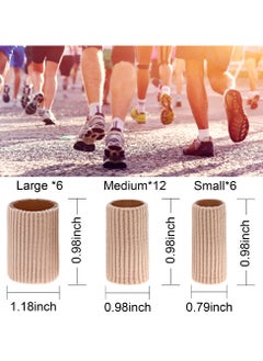KHAJUL 24 PCS Toe Tubes, 2.5cm Toe Cushion Tube Corn Pads for Toes Sleeves, 3 Size Soft Gel Protectors for Cushions, Corns, Blisters, Calluses, Toes and Fingers  (Brown)  - Image 2