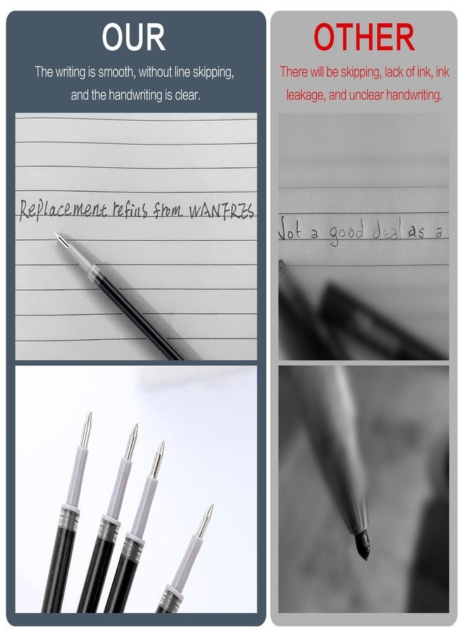WANFRES Gel Ink Ballpoint Pen Refills 0.5mm, Black 30 Count, Retractable Press-On Pen Barrel Ink Refills, Compatible with Pilot G2 Pentel Energel Jetstream Sharpie S-Gel Uniball Signo Zebra Sarasa - Image 4