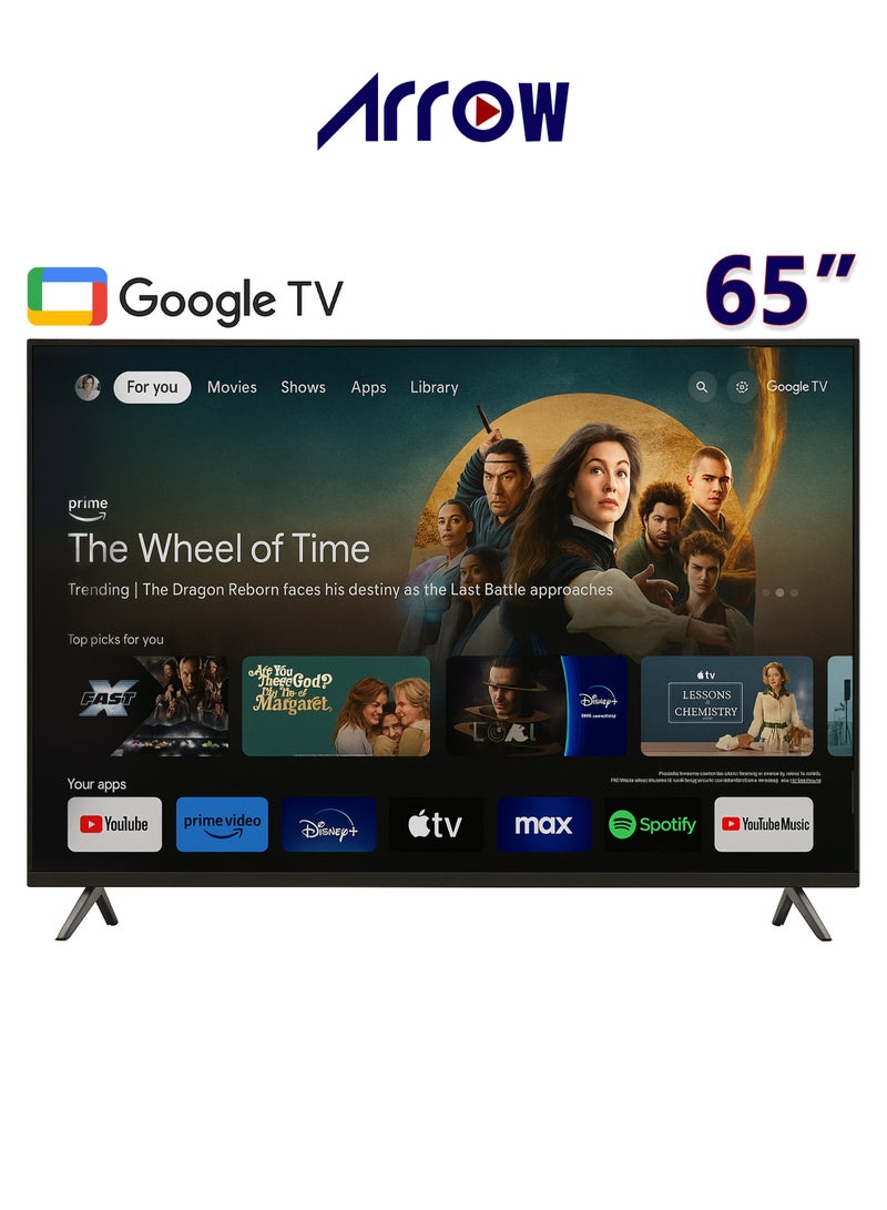 Arrow Smart Screen - 65 Inches - DLED - 4K UHD - Frameless - RO-65LCS120 - Image 1