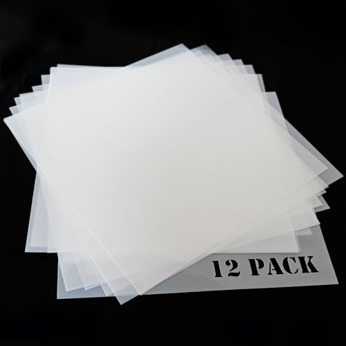 EGOSKY 12pcs 7mil Blank Stencil Material Mylar Template Sheets, 12 x 12inch Templates for Use with Cricut & Silhouette Machines - Image 1