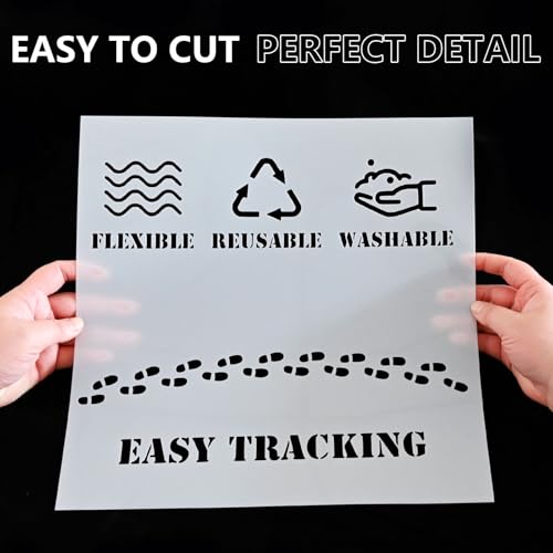EGOSKY 12pcs 7mil Blank Stencil Material Mylar Template Sheets, 12 x 12inch Templates for Use with Cricut & Silhouette Machines - Image 3