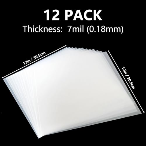 EGOSKY 12pcs 7mil Blank Stencil Material Mylar Template Sheets, 12 x 12inch Templates for Use with Cricut & Silhouette Machines - Image 2